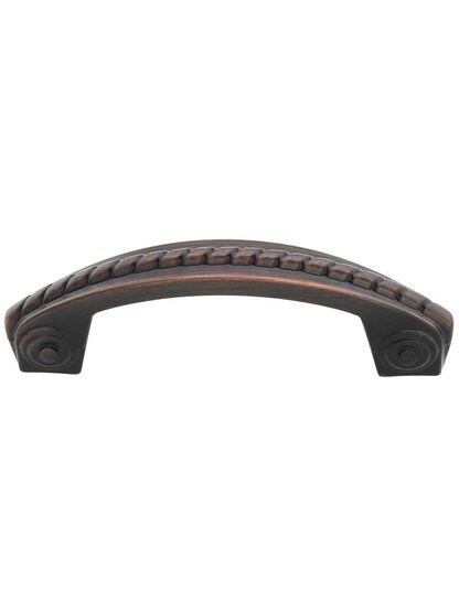 Rhodes Rope Detail Cabinet Pull - 3 inch Center-to-Center in Brushed Oil Rubbed Bronze.